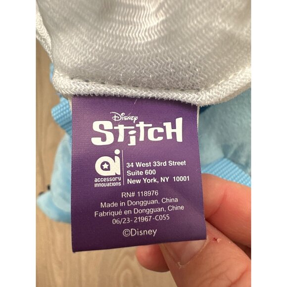 Disney Stitch Plush Backpack With Adjustable Straps & Zipper Closure For Kids - Picture 3 of 3